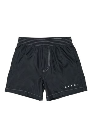 logo-print pocket swim shorts MARNI KIDS | M01718M00SD0M900